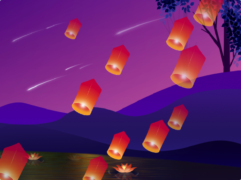 孔明灯-Scratch动画模拟-超平的编程课