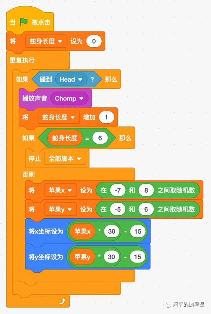 图片[9]-scratch贪吃蛇_第12届蓝桥杯scratch选拔赛真题解析教程-超平的编程课